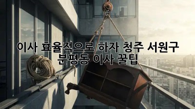 이사 효율적으로 하자! 청주 서원구 분평동 이사 꿀팁 🍯